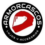 Logotipo oficial de ARMORCASCOS con colores corporativos negro, blanco y rojo